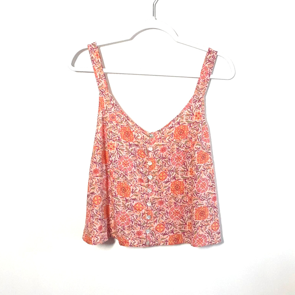 Rachel Zoe Crop Swing Tank Top - size Medium, NWT! Boho Relaxed Pink Orange